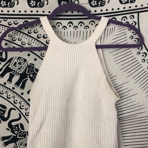 White knit crop top